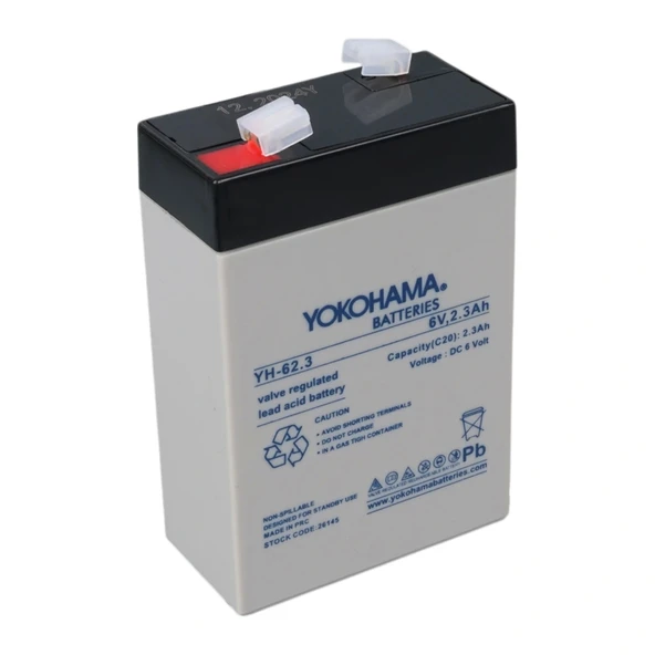 YOKOHAMA YH-62.3 6 VOLT - 2.3 AMPER AKÜ (101 X 66 X 33 MM) (5047)