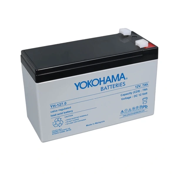 YOKOHAMA YH-127.0 12 VOLT - 7 AMPER AKÜ (150 X 65 X 90 MM) (5047)