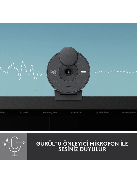 Logitech Brio 300 960-001436 Mikrofonlu Webcam Siyah - 2