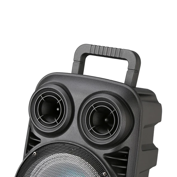 Zore PK-15 FM Radyolu Mikrofonlu RGB TWS 8 inç Stereo Bass Kablosuz Karaoke Hoparlör - 5