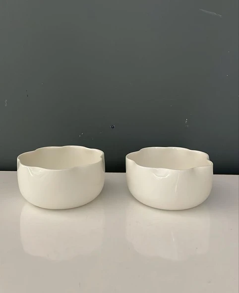 TANTİTONİ WAWE BEYAZ PORSELEN 2 Lİ KASE SETİ 7X4 CM