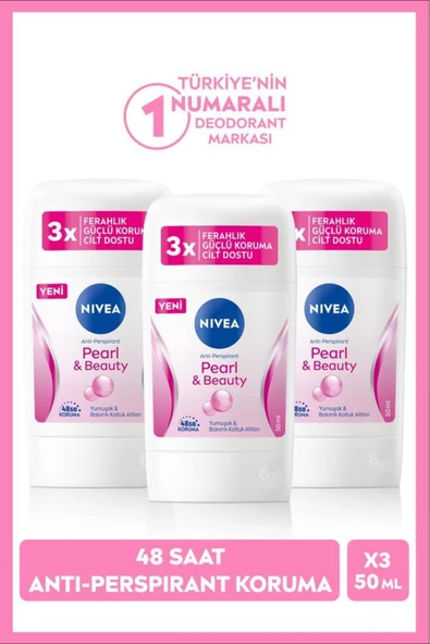 Nivea Pearl Beauty Stick 50 ml x 3 Adet