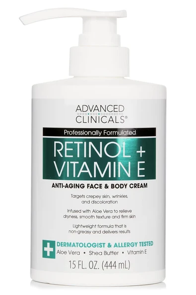 Advanced Clinicals Retinol + E Vitamini Yüz ve Vücut Kremi 444ML