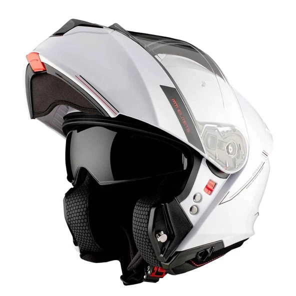Mt Genesis Sv Solid A0 Çene Açılır Kask Beyaz - 2