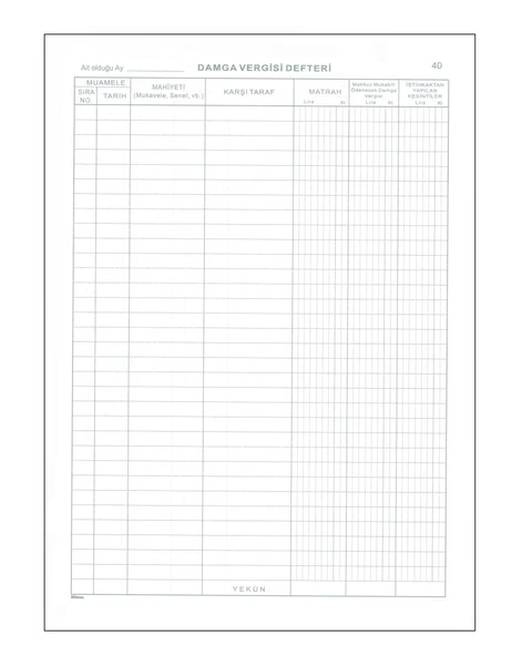 Yumuşak Kapak 25x35 Damga Vergisi (NUMARALI 40YAPRAK) - Resim 2