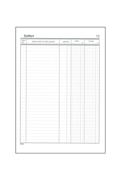 Yumuşak kapak 20x27 ENVANTER DEFTERİ (NUMARALI 25yaprak) - Resim 2