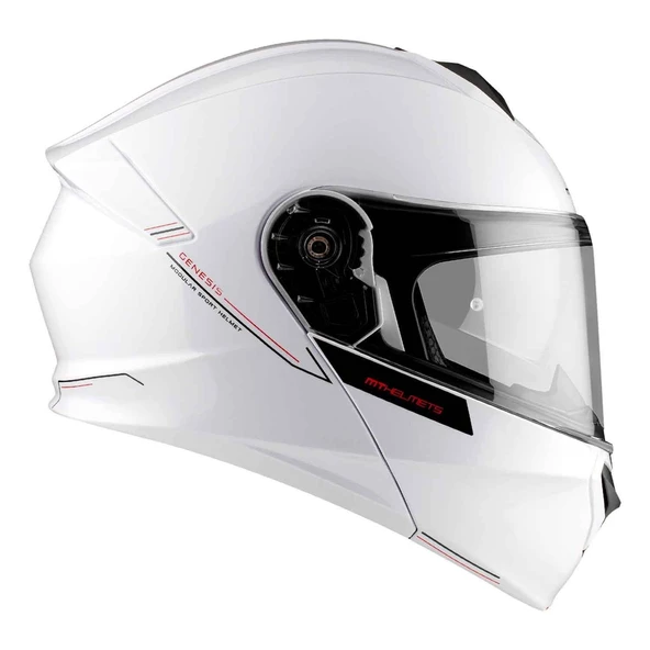 Mt Genesis Sv Solid A0 Çene Açılır Kask Beyaz - 4