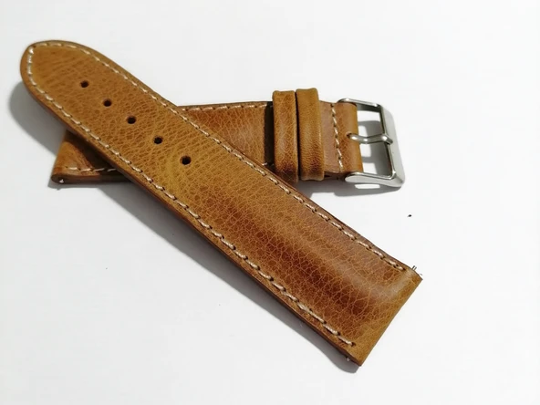 Fado Her Saate Uygun Bombeli  22 mm Piramit modeli   UZUN  XL   Hakiki Deri (225)   taba