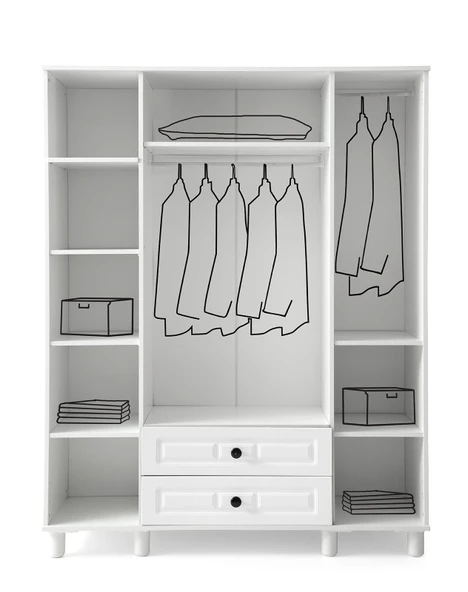 FEYZAN MDF 4 KAPILI DOLAP-BEYAZ - Resim 2