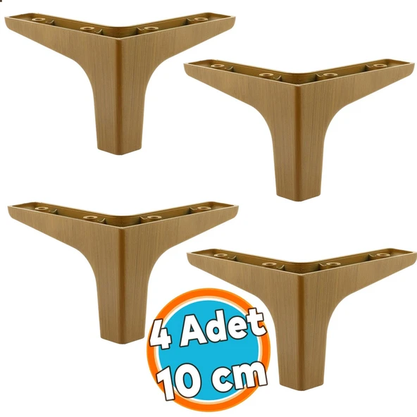 Mobilya Kanepe Çekyat Sehpa TV Ünitesi Baza Koltuk Ayağı Koyu Ceviz Renk 10 cm Ayak 4 Adet ürün görseli