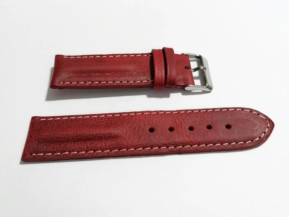 Fado Her Saate Uygun Bombeli  22 mm Piramit modeli   UZUN  XL   Hakiki Deri (226)   kırmızı - Resim 4
