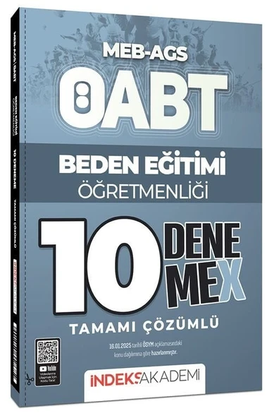 İndeks Akademi 2025 ÖABT MEB-AGS Beden Eğitimi Öğretmenliği 10 DenemeX Çözümlü İndeks Akademi Yayıncılık