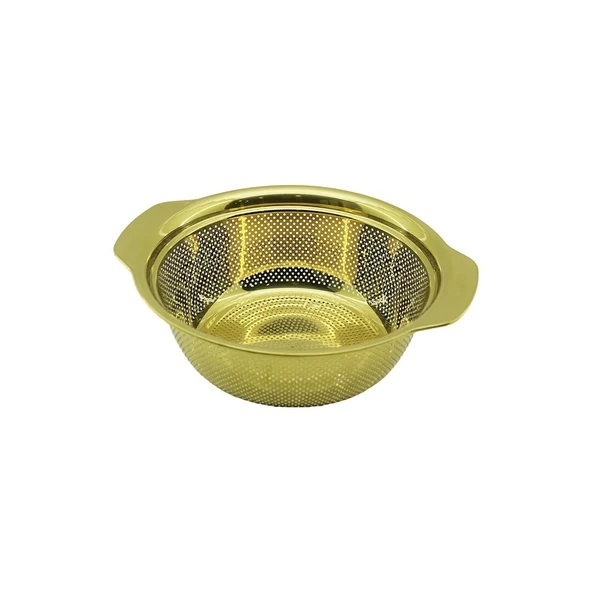 23CM   GOLD  PASLANMAZ METAL  SEPET  SÜZGEÇ  KENDİNDEN KULPLU (5047)