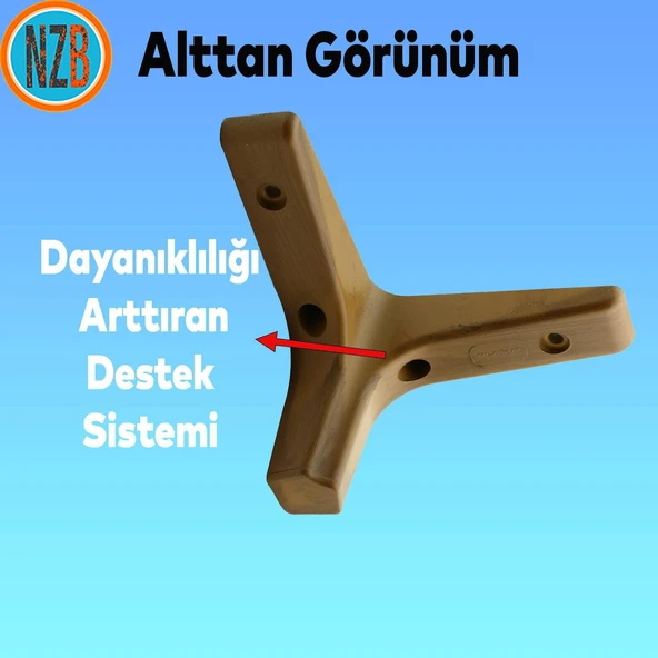 Mobilya Kanepe Çekyat Sehpa TV Ünitesi Baza Koltuk Ayağı Koyu Ceviz Renk 10 cm Ayak 4 Adet - Resim 5