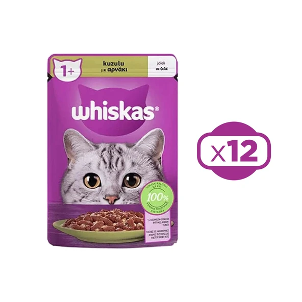 Whiskas Pouch Kuzulu Yetişkin Kedi Konservesi 85 gr X 12 Adet