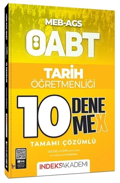 İndeks Akademi 2025 ÖABT MEB-AGS Tarih Öğretmenliği 10 DenemeX Çözümlü İndeks Akademi Yayıncılık