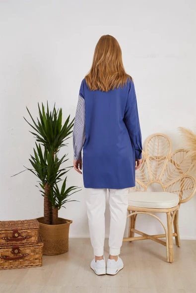 YAZILI PAMUKLU GÖMLEK - 3