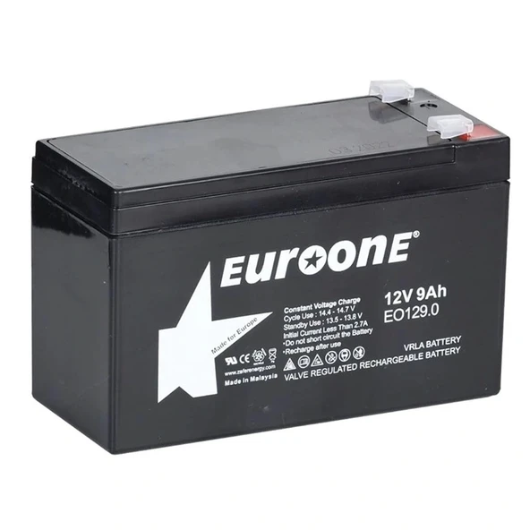 EUROONE EO-129.0 12 VOLT - 9 AMPER AKÜ  (150 X 65 X 90 MM) (5047)
