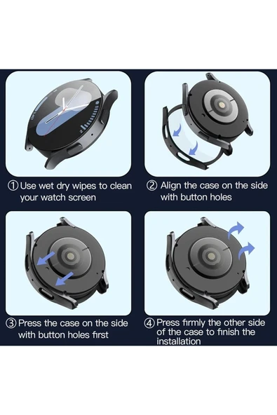 Samsung Galaxy Watch 7 (44MM) Uyumlu 360 Full Silikon Kılıf - 5