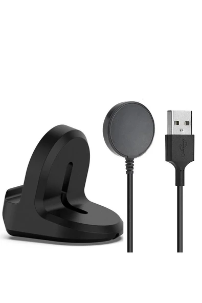 Samsung Galaxy Watch 5 (44MM) Uyumlu USB Şarj Kablosu + Silikon Şarj Standı Tutucu