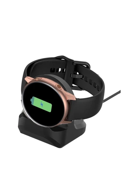 Samsung Galaxy Watch 6 (43MM) Uyumlu USB Şarj Kablosu + Silikon Şarj Standı Tutucu - 5