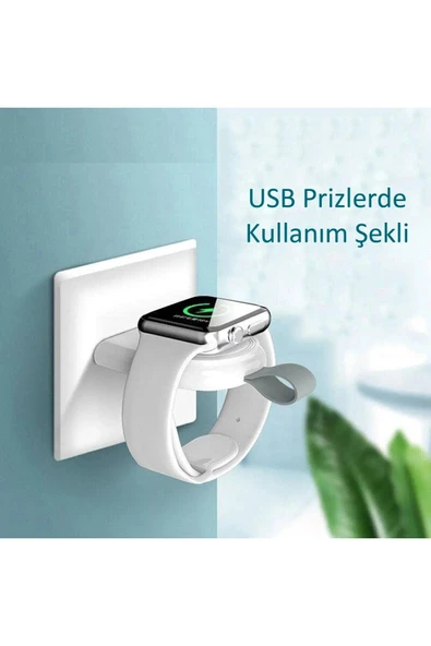 Apple Watch USB Şarjlı Taşınabilir Araç Manyetik Şarj Cihazı 10/9/8/7/6/5/4/3/2 ile Uyumlu - 3