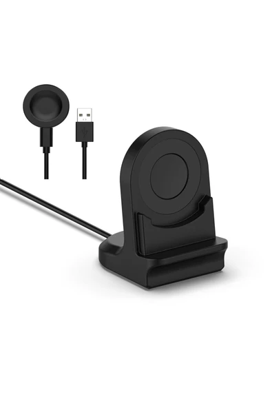 Huawei Watch Gt 2 Pro Manyetik USB Şarj Kablosu + Silikon Şarj Standı Tutucu - 4