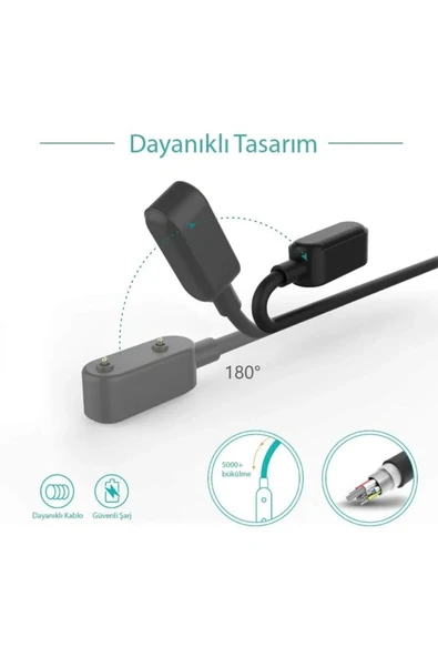 Huawei Watch Fit 2 Manyetik USB Şarj Kablosu - 7