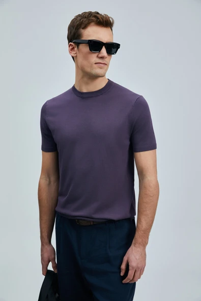 Lufian Tıno Erkek Modal Karışımlı Kazak Mürdüm - 5