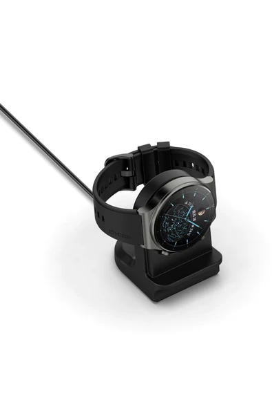 Huawei Watch Gt Runner / Gt 3 Se Manyetik USB Şarj Kablosu + Silikon Şarj Standı Tutucu - 5