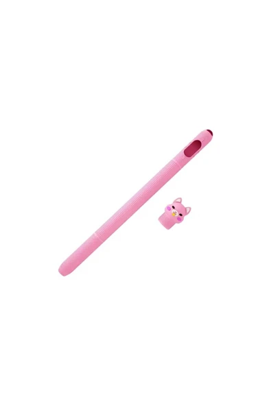 Apple Pencil 2. Nesil Uyumlu Koruyucu Silikon Kılıf  Sevimli Kedi Figürlü (ÜRÜN KALEM DEĞİLDİR)