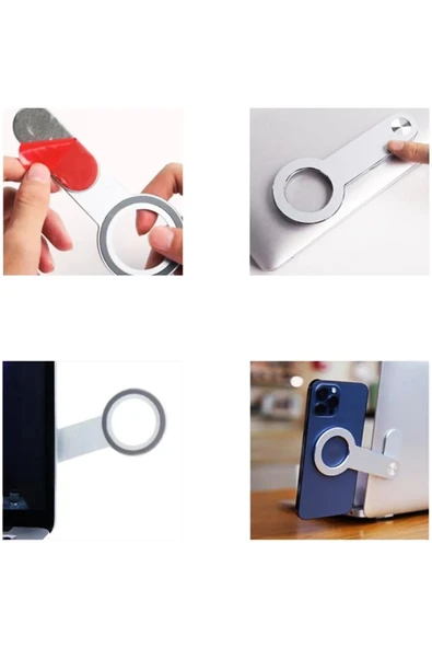 Mıknatıslı Tüm Tlefonlara Uyumlu Tablet Leptop Ekranı Telefon Tutucu Monitör Standı - 6