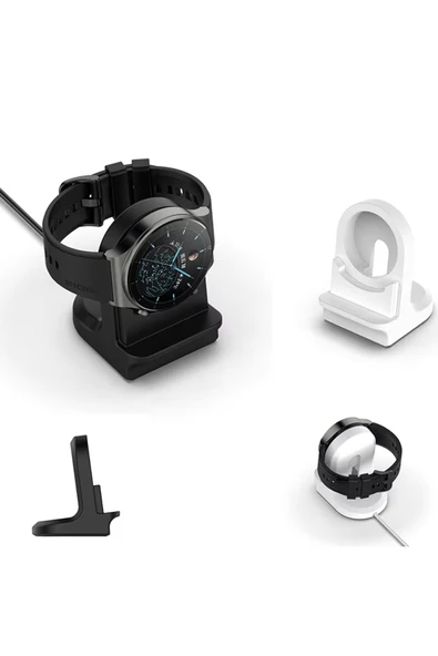 Huawei Watch Ultimate Manyetik USB Şarj Kablosu + Silikon Şarj Standı Tutucu - 6