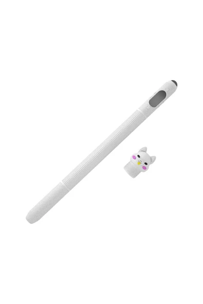 Apple Pencil 2. Nesil Uyumlu Koruyucu Silikon Kılıf  Sevimli Kedi Figürlü (ÜRÜN KALEM DEĞİLDİR)