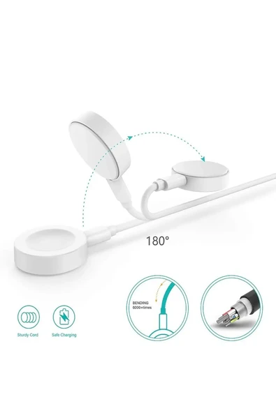 Huawei Watch GT Runner Uyumlu Manyetik USB Şarj Kablosu 1 Metre - 3