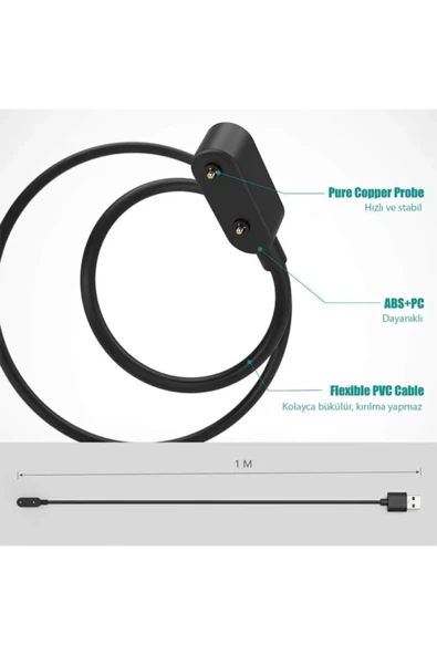 Huawei Watch Fit 2 Manyetik USB Şarj Kablosu - 4