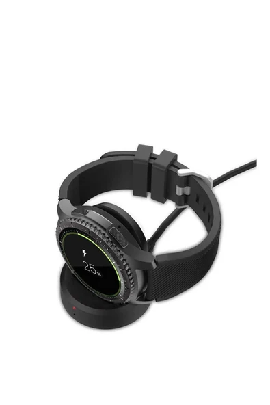 Samsung Galaxy Watch 5 (44MM) Uyumlu USB Şarj Kablosu + Silikon Şarj Standı Tutucu - 6