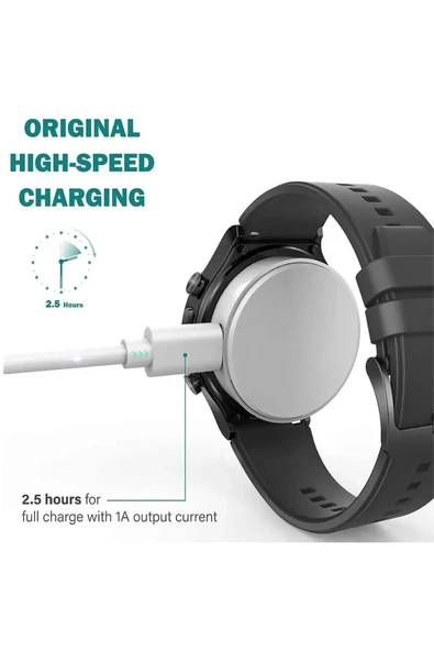 Huawei Watch Gt3 46mm Uyumlu Manyetik USB Şarj Kablosu 1m - 2
