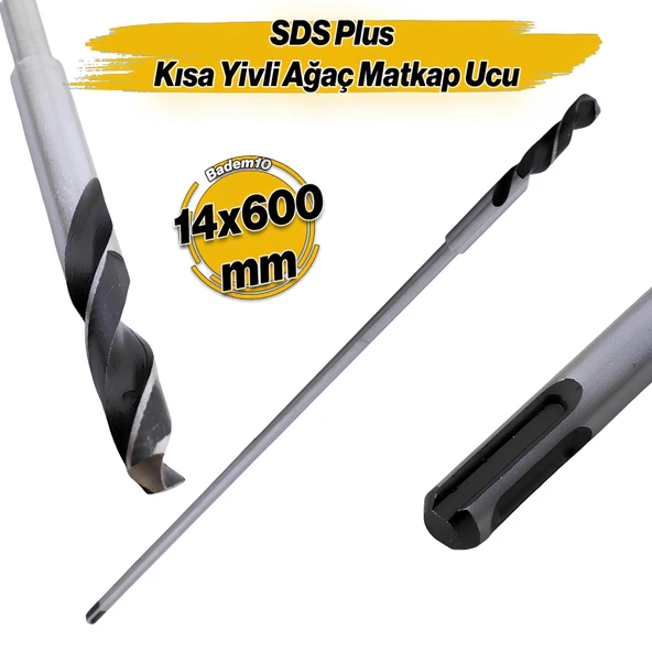 Matkap Uyumlu Sds Plus Kısa Yivli Ağaç Matkap Ucu Hilti Ucu 14 cm 60 cm 14 x 600 mm
