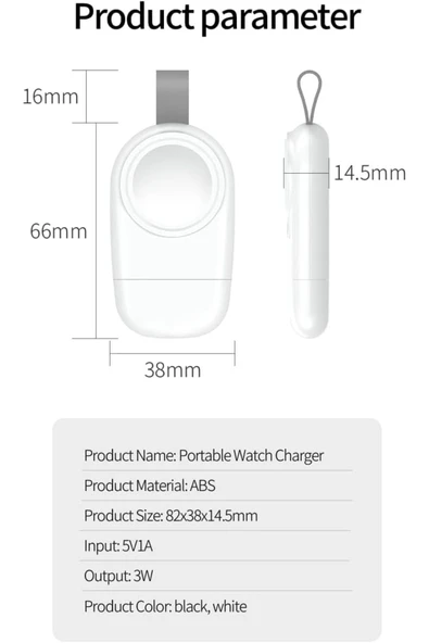 Apple Watch USB Şarjlı Taşınabilir Araç Manyetik Şarj Cihazı 10/9/8/7/6/5/4/3/2 ile Uyumlu - 4