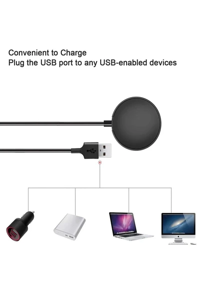 Samsung Galaxy Watch 4 40MM Akıllı Saat Uyumlu Manyetik USB Şarj Kablosu - 6