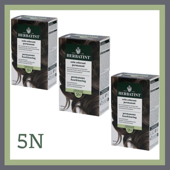 Herbatint Permanent Hair Coloring Gel 5N 170ML  X 3LÜ