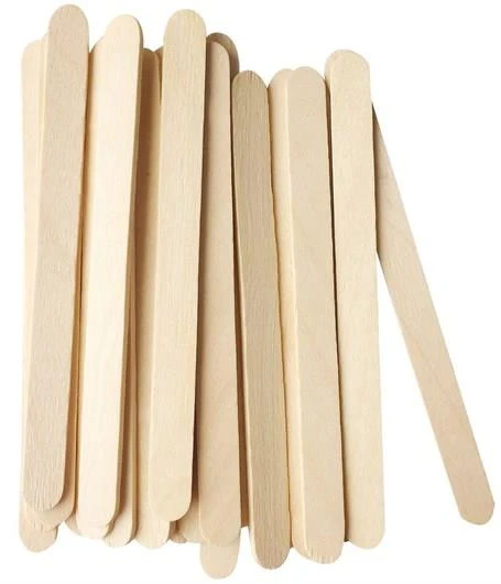 Puti Renkli Ve  Natural Geniş Ahşap Çubuk 100 Lü Paket - 4