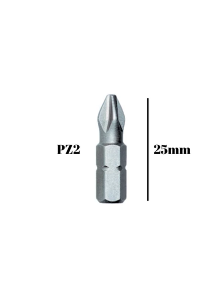 PZ2 Ahşap Vidası Vidalama 25mm Bits Matkap Ucu(25mm)(PZ2) 25mm PZ2 25mm PZ2 - 4 ADET - 2
