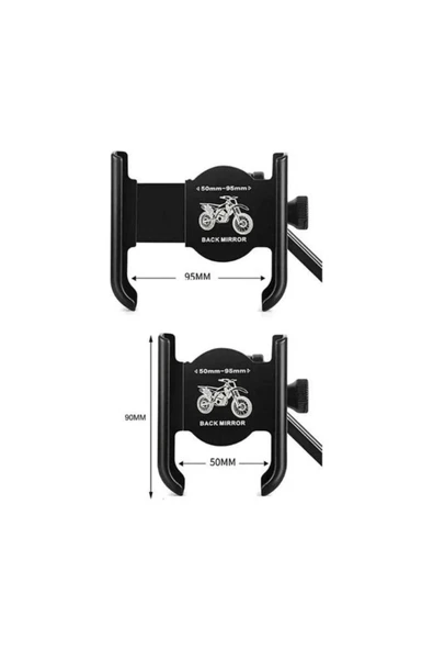 BİKE SKY Gidon Bağlantılı Metal Motosiklet ve Bisiklet Telefon Tutucu Metal Bisiklet ve Motorsiklet Telefon Tutacağı - 5