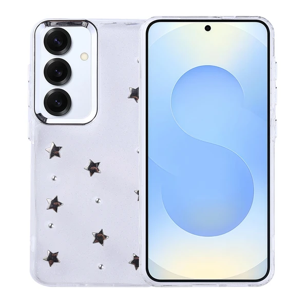 Samsng Galaxy S25 Plus Kılıf Airbag Tasarımlı Simli Şeffaf Kutup Kapak - Resim 5