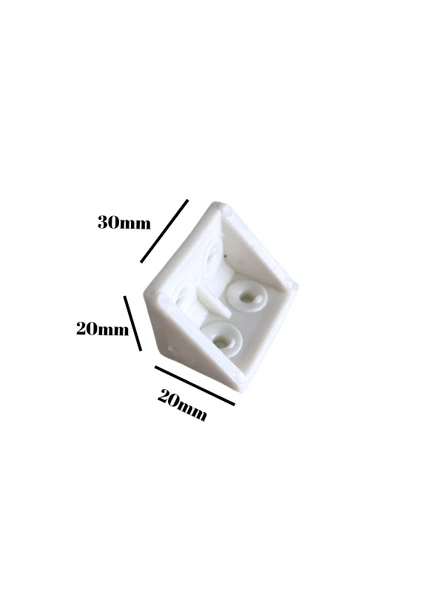 L Bağlantı Plastiği 20*20*30mm Dolap Köşe Bağlantı Plastiği(BEYAZ)(20*20*30mm) Beyaz BEYAZ - 4 ADET - 3