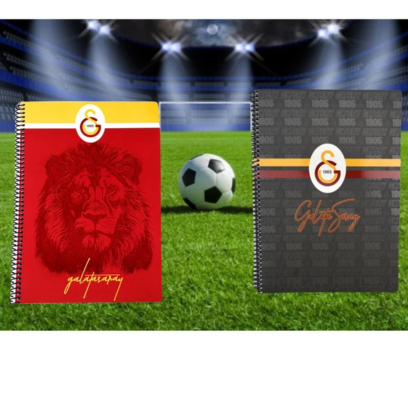 Galatasaray A4 72 Yaprak Karton Kapak Spiralli Defter 2 Li ( Kareli+Çzigili )