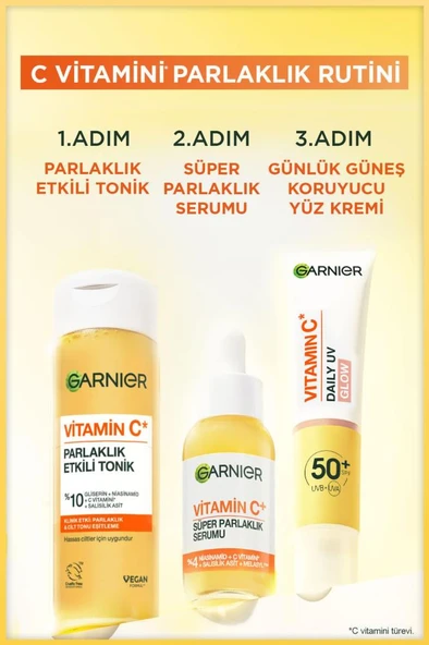 Vitamin C Parlaklık Etkili Canlandırıcı Tonik Gliserin, Niasinamid, Salisilik Asit 120 ML - 6