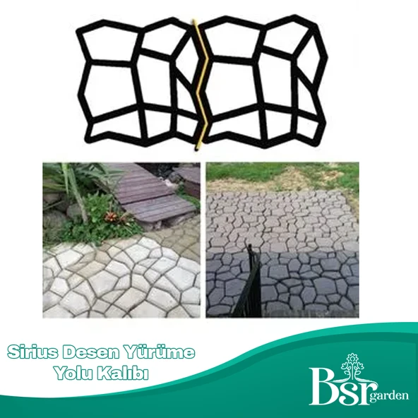 Bahçe Taş Kalıp Beton Kalıbı Zemin Kaplama Kalıbı 42x40 Cm Sirius Desen / 2 Adet / Bsr Garden - 8